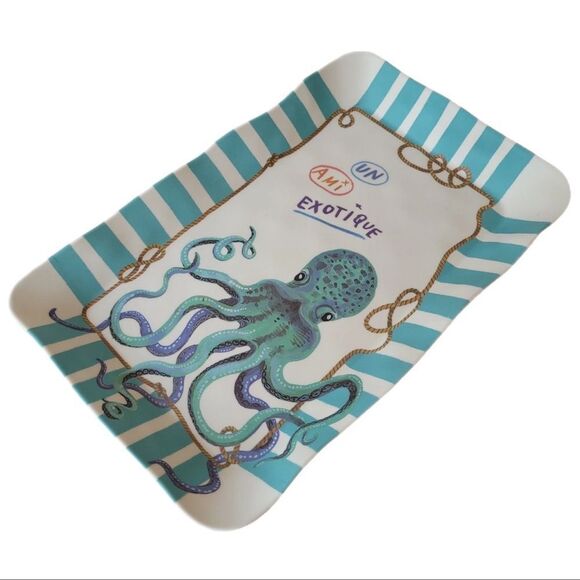 Anthropologie Nathalie Lete Un Ami Exotique Octopus Melamine Tray - Picture 5 of 7